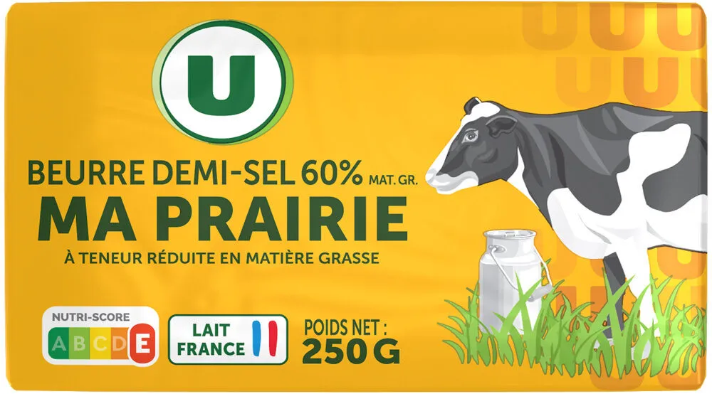 Beurre demi-sel à teneur réduite en matière grasse Ma Prairie 60%mg