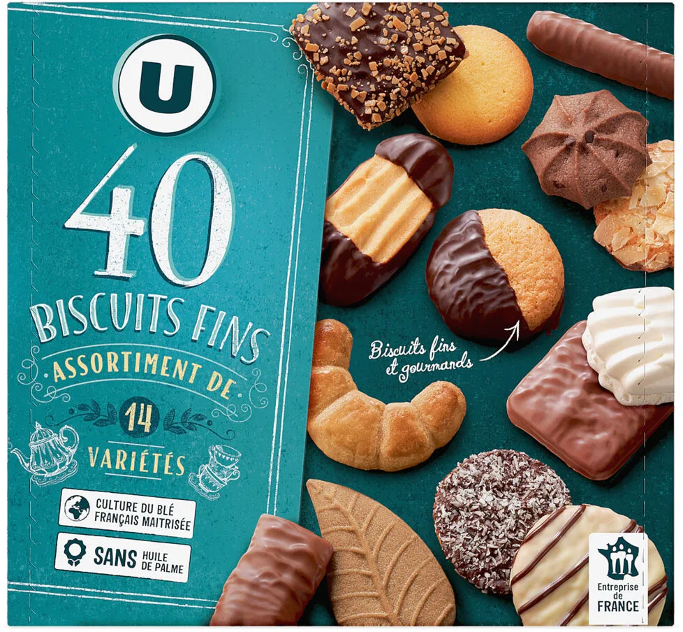 Assortiment de biscuits 14 variétés 40 biscuits, 250g