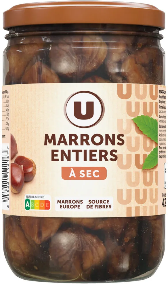 Marrons entiers à sec - Bocal 420g
