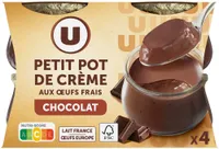 Desserts lactés à la crème aux oeufs frais saveur chocolat 4x100g