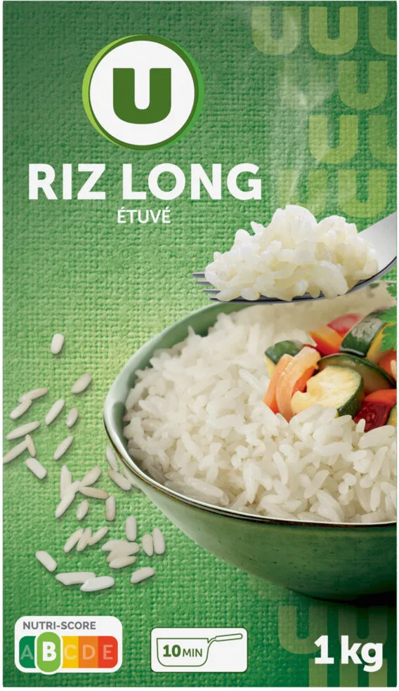 Riz long grain étuvé 10 minutes, étui vrac de 1kg