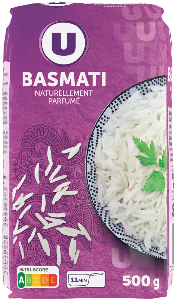 Riz long basmati paquet aluminisé de 500g