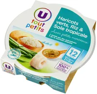 Assiette haricots verts, riz et sole tropicale
