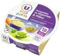 Assiette soir printanière de légumes et pâtes