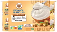 Fromage blanc nature 2,8%MG au sucre de canne - 8X100g