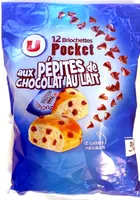 Briochettes Pocket (x 12) aux pépites de chocolat au lait 420 g - U
