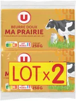 Beurre 60%MG doux ma prairie plaquette 2X250g