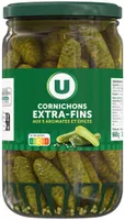 Cornichons extra-fins au vinaigre bocal de 72cl, 360g
