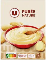 Purée nature, 4 sachets de 125g soit 500g