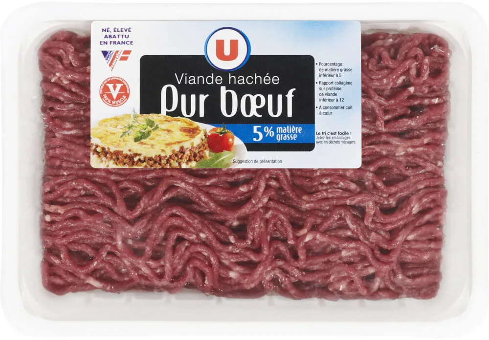 Viande hachée pur boeuf, 5% Matière Grasse, VBF
