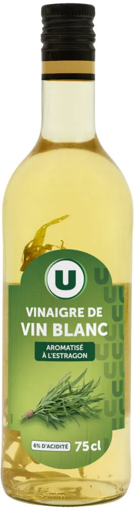 Vinaigre de Vin Blanc aromatisé à l'éstragon 6° bouteille de 75cl