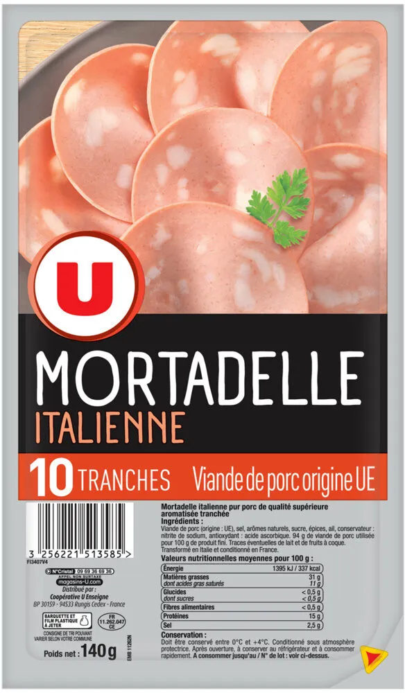 Mortadelle Italienne - x10 tranches, 140g