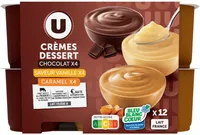 Crème dessert, pack panaché chocolat, vanille, caramel - 12x125g