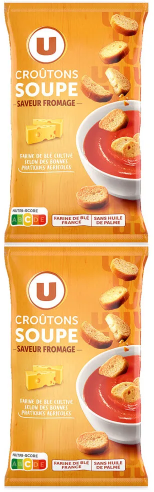 Croûtons ronds frits pour soupe saveur fromage 2x90g - 180g