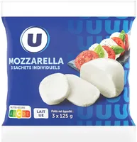Mozzarella au lait pasteurisé 18%MG, 3x125g