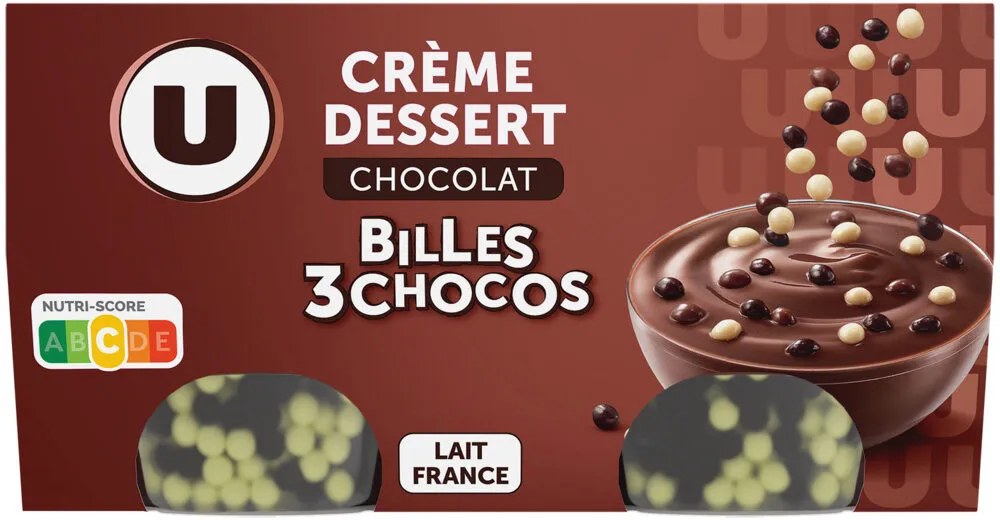 Crème dessert au chocolat et billes au chocolat 4x117g