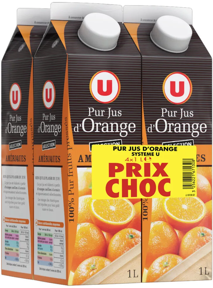 Pur jus d'orange des Amériques