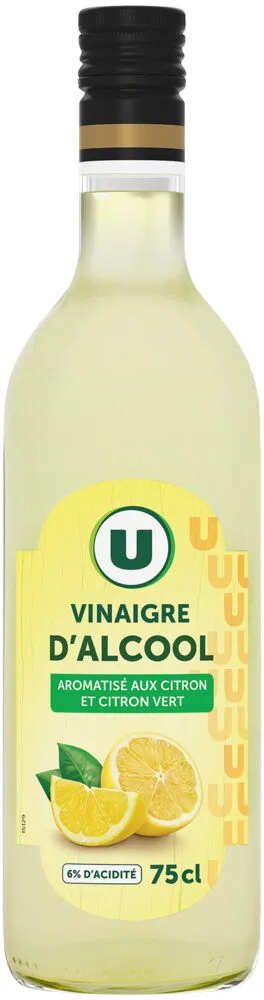 Vinaigre d'Alcool au Jus de Citron 6° bouteille en verre de 75cl