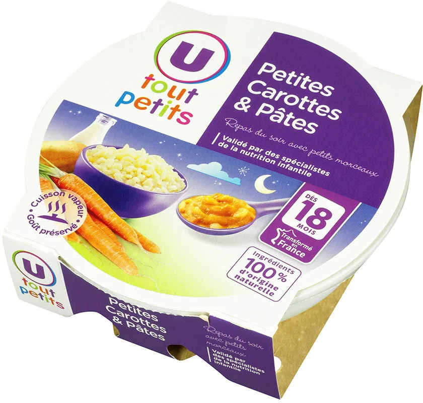 Assiette pour le soir carottes et pâtes