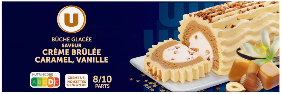 Bûche glacée parfum crème brûlée caramel vanille, 507g - 6/8 parts