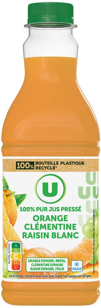 Pur jus réfrigéré orange/clémentine/raisin blanc - bk 90cl