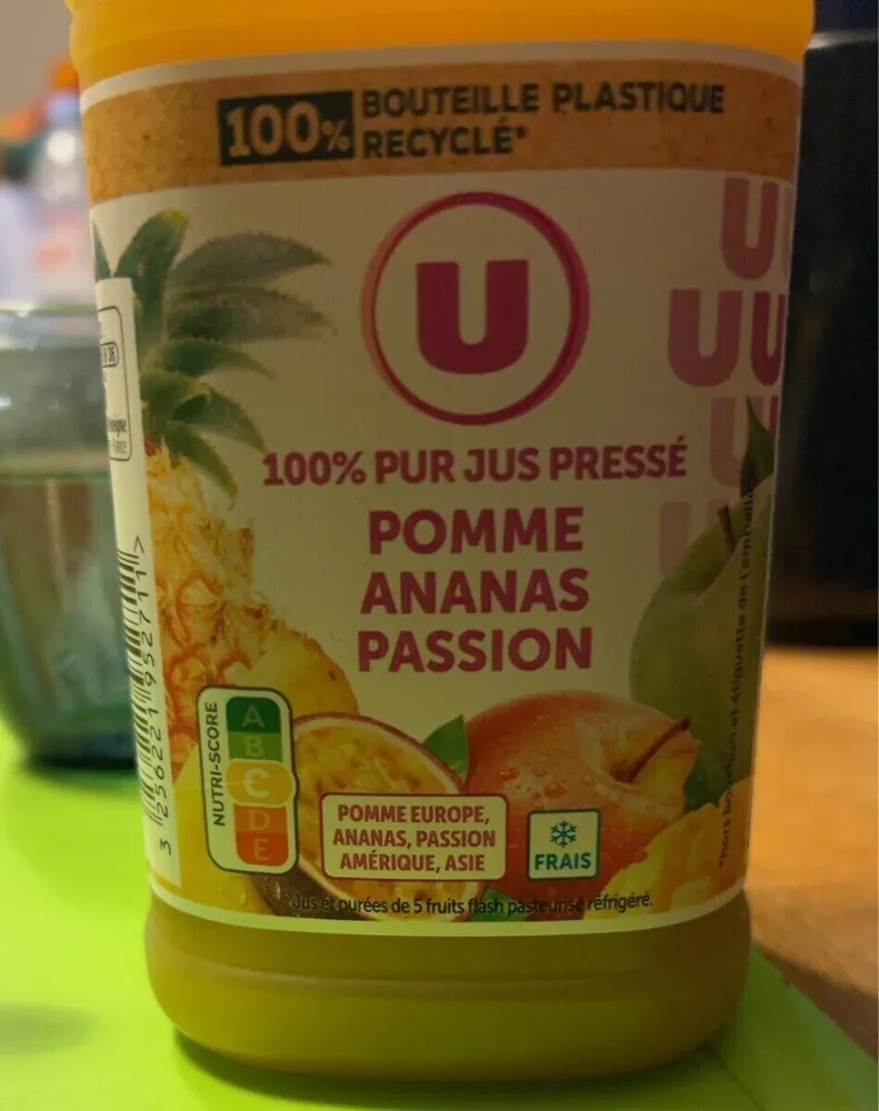 Pur jus réfrigéré Pomme Ananas passion RPET 90cl