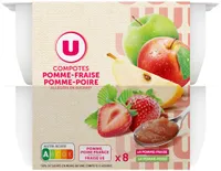 Coupelle allégée dessert de fruits pomme poire et pomme fraise 8 potsde 100g