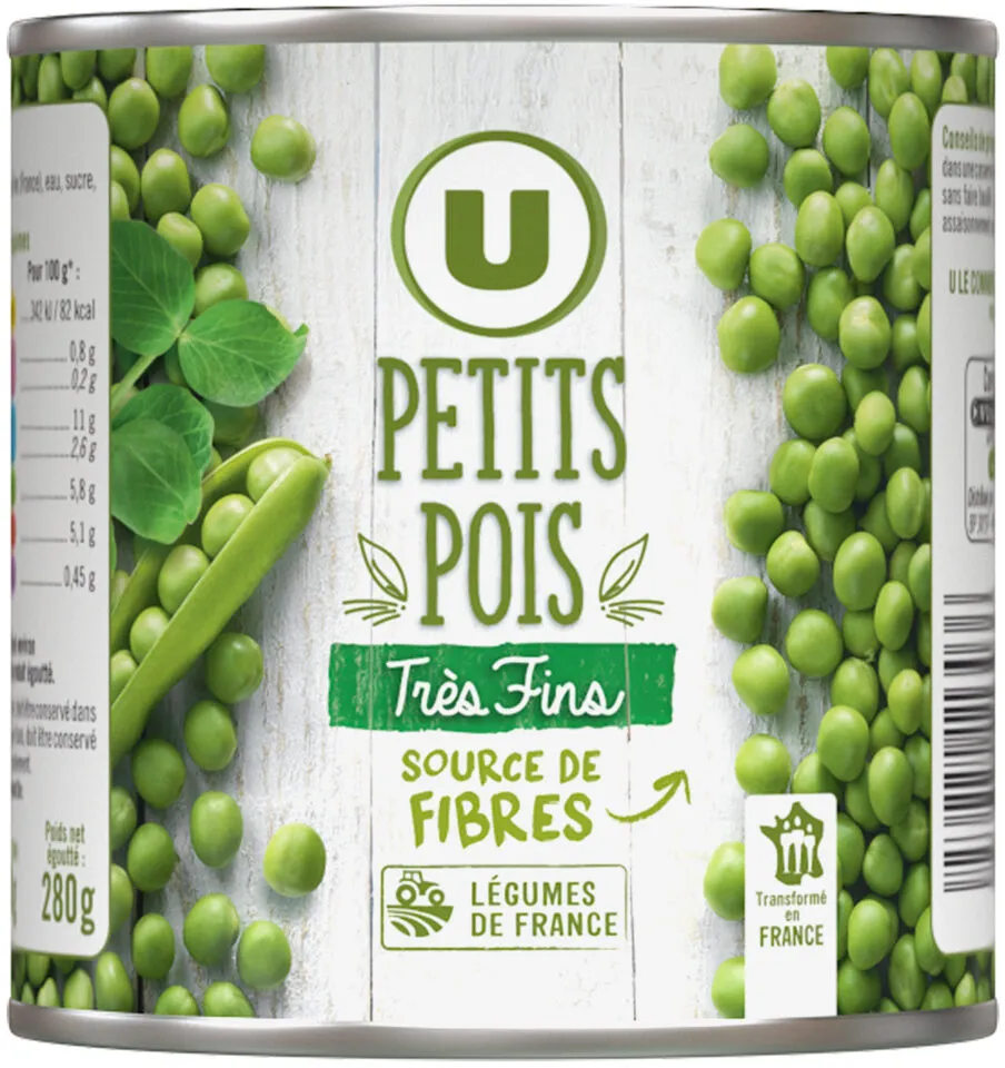 Petits pois très fins - Boîte de 280g net égoutté