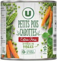 Petits pois et carottes extra fins - Boîte de 265g net égoutté