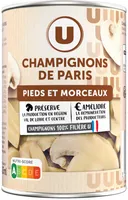 Champignons de Paris pieds et morceaux - Boîte de 230g net égoutté