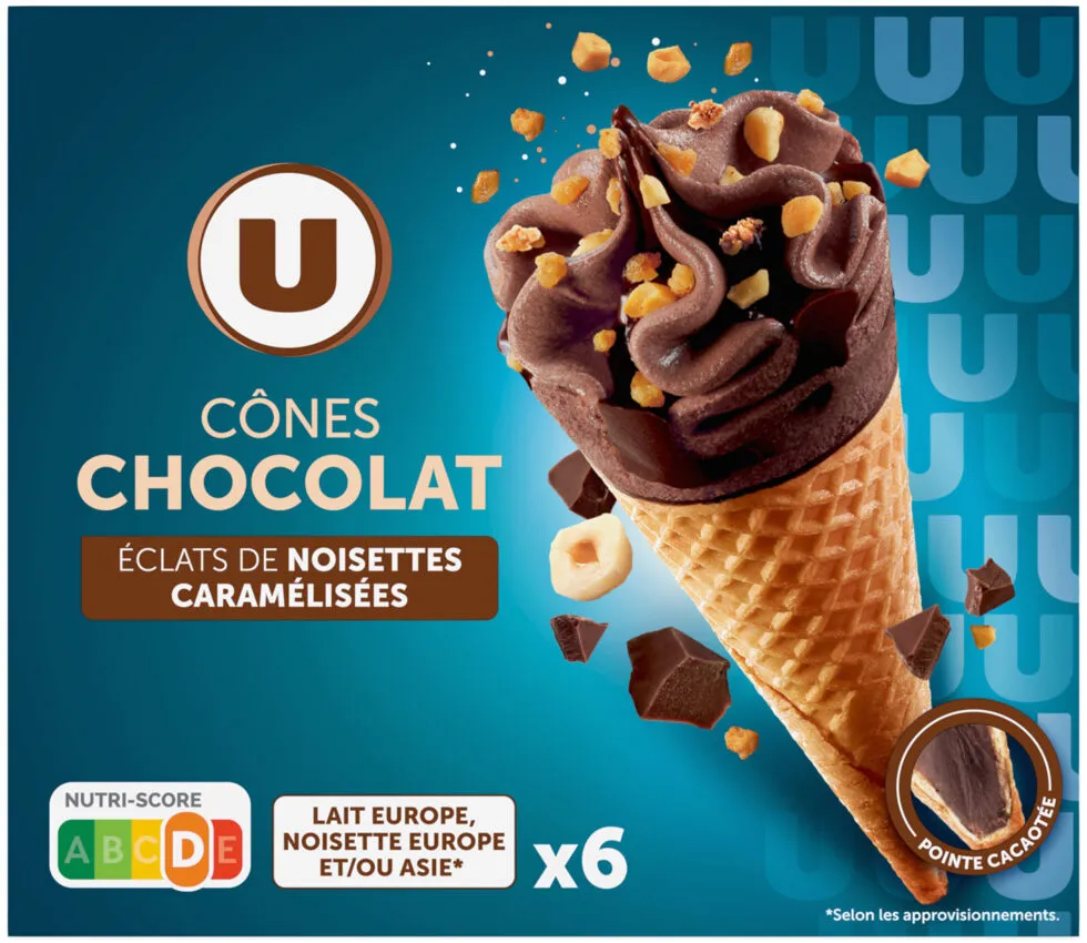 Cônes glacés chocolat x6