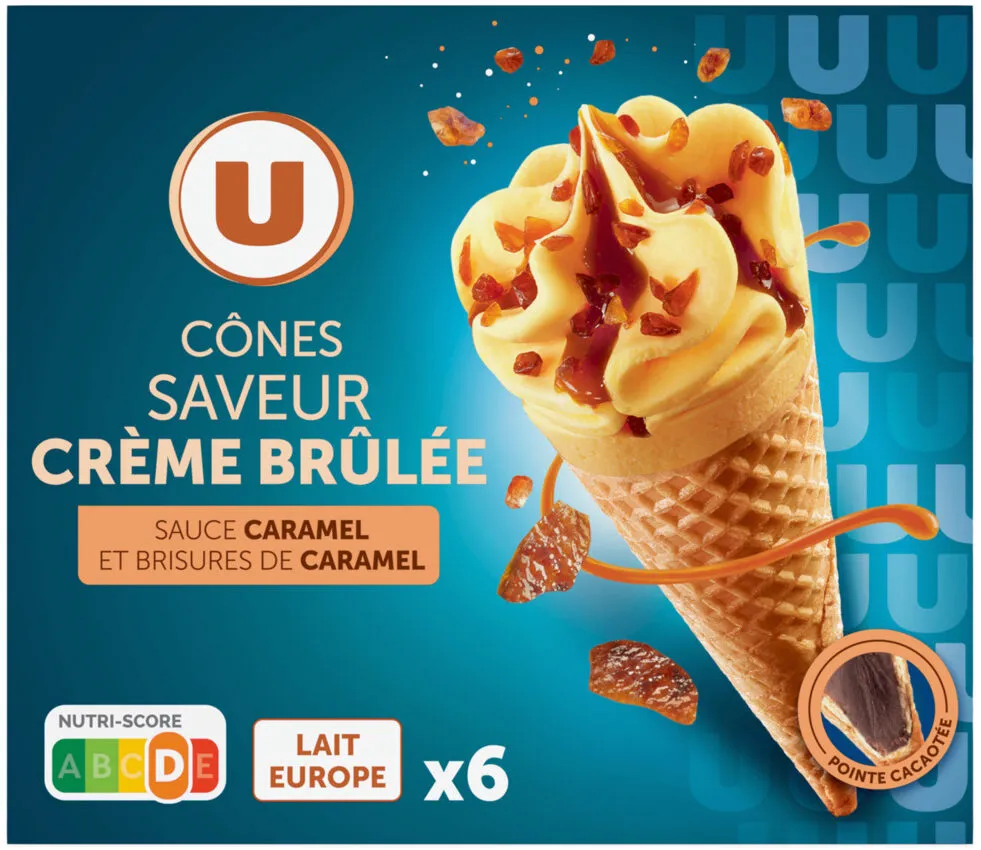 Cônes saveur crème brûlée