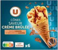 Cônes saveur crème brûlée