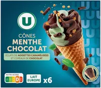 Cônes glacés menthe chocolat x6
