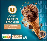 Cônes glacés façon rocher (noisette et chocolat), x6, 384g