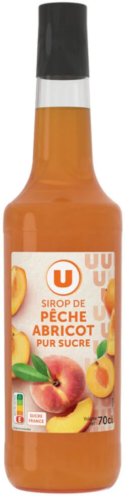Sirop de recette gourmande pêche/abricot bouteille de 70cl