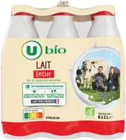 Lait UHT biologique entier Bouteille 6x1L