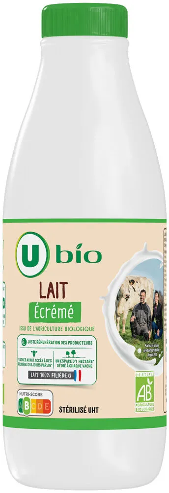 Lait UHT biologique écrémé Bio