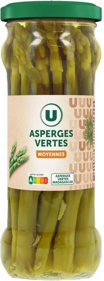 Asperges vertes moyennes - Bocal de 185g net égoutté