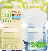 Yaourt brassé nature au lait entier nature 4x125g
