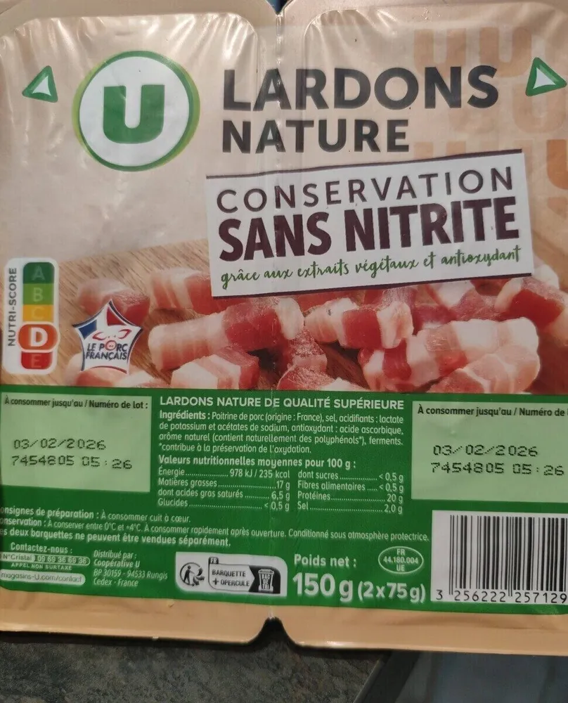 Lardons nature qualité supérieur CSN VPF