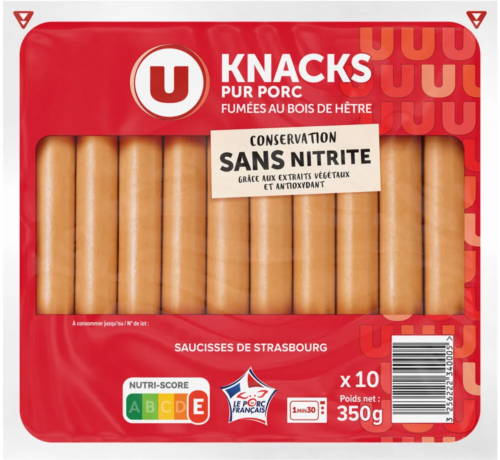 Saucisses Strasbourg VPF x10 350g