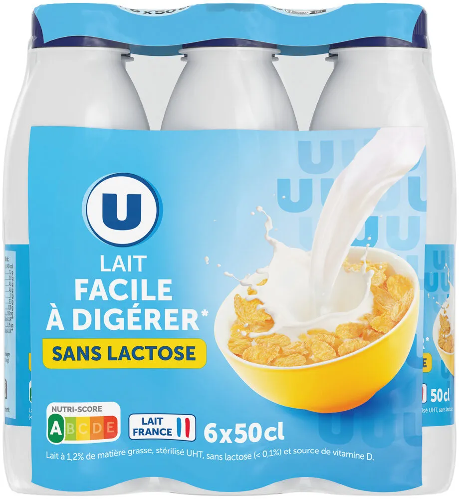 Lait UHT sans lactose 1,2%mg, 6x50cl