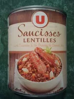 Saucisses lentilles Cuisinées à la Graisse de Canard - 840 g - U