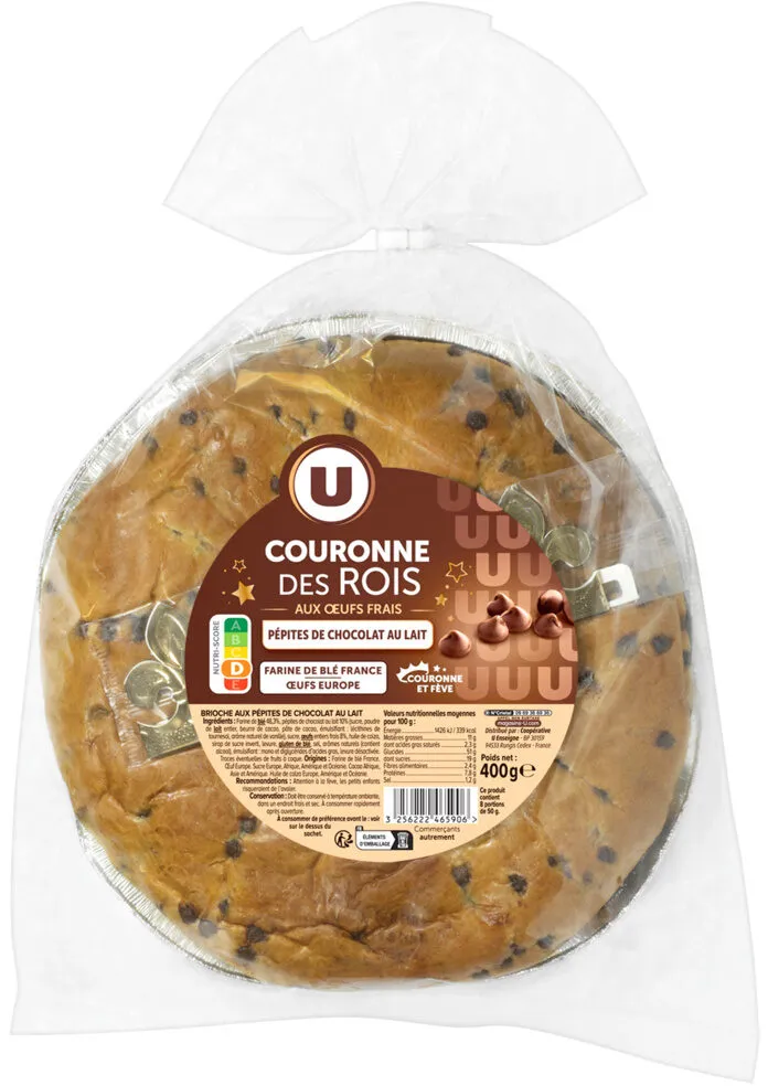 Couronne des rois briochée aux pépites de chocolat au lait 400g