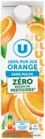 Pur jus d'orange refrigeré sans pulpe zrp - brique 1L