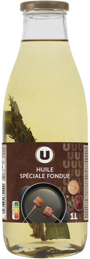 Huile Spéciale fondue huile végétale et aux plantes aromatiques, Bouteille 1L
