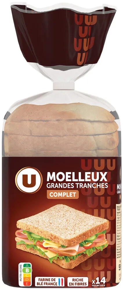 Pain de mie sandwich complet 550g