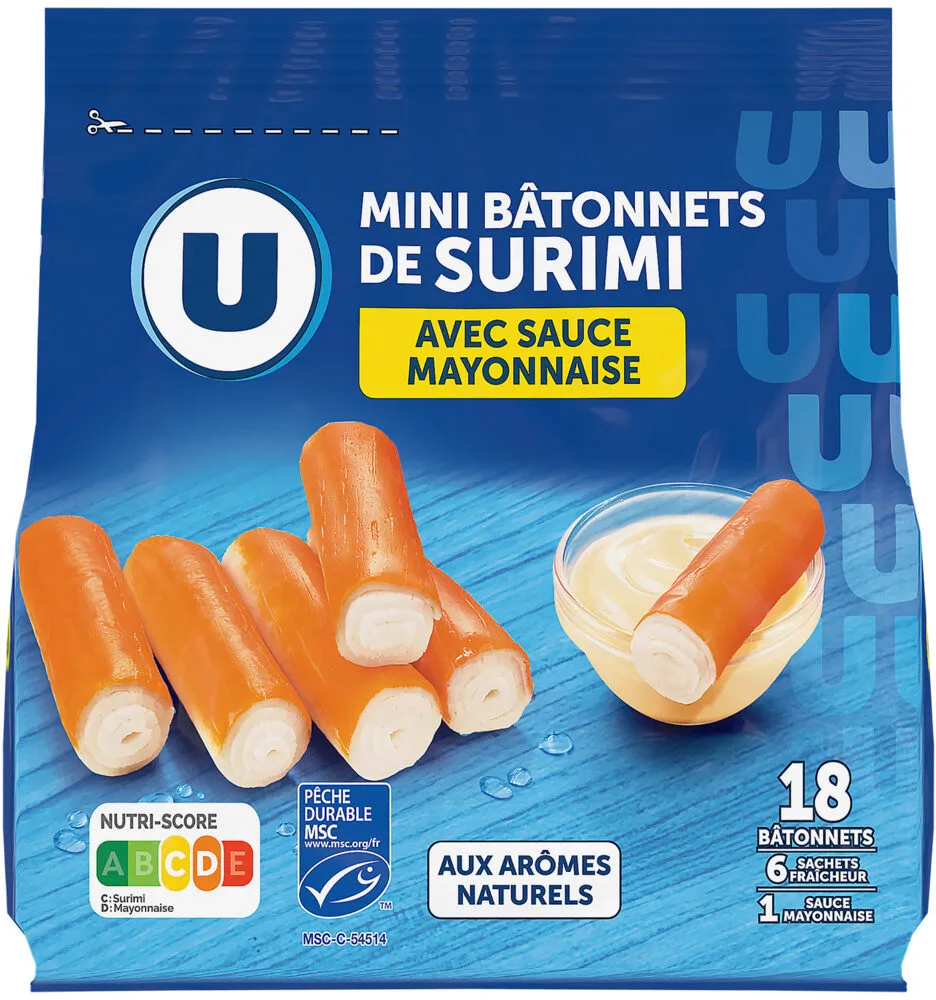 Mini bâtonnets de surimi saveur crabe sauce mayonnaise - 210g