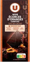 Chocolat noir 72% de cacao aux écorces d'orange - tablette 100g